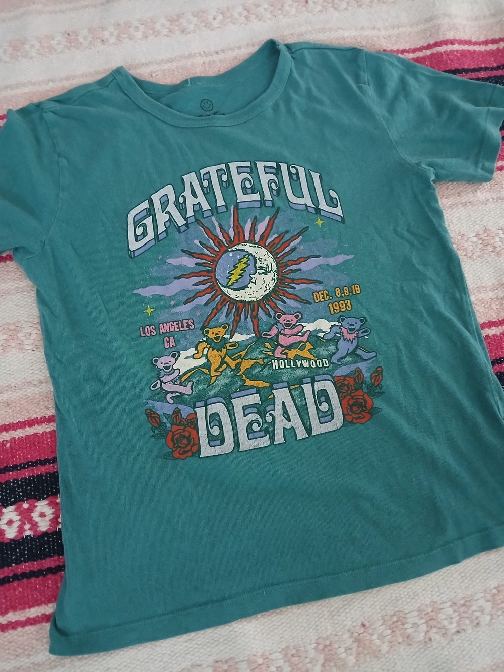 Junk Food Clothing Teal Grateful Dead Kids Graphic Tee Large